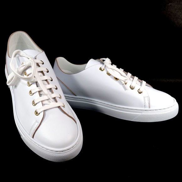 BALDININI 🇮🇹 WHITE LEATHER COMFORT FLAT SNEAKERS - Picture 8 of 8